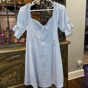 LULU'S CHAMBRAY MINI DRESS SIZE MEDIUM
